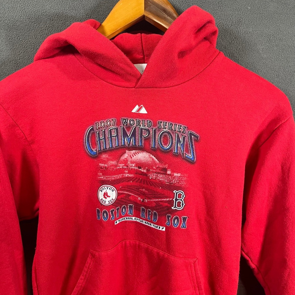 Majestic Boston Red Sox 2007 World Series Champions Red Hoodie Kids Youth M